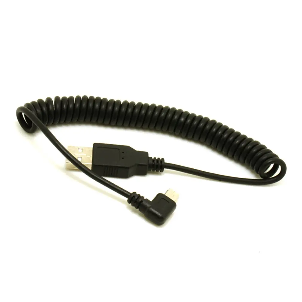1 шт. USB 2 0 A штекер для мини usb 5 Pin Прямоугольный 90 градусов Спиральный Кабель