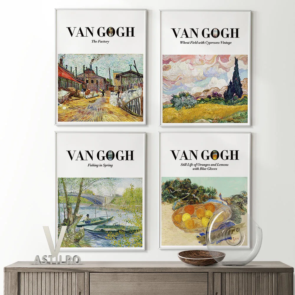 

Vincent Van Gogh Vintage Art Prints Poster Impressionism Landscape Illustration Canvas Painting Living Room Wall Art Home Decor