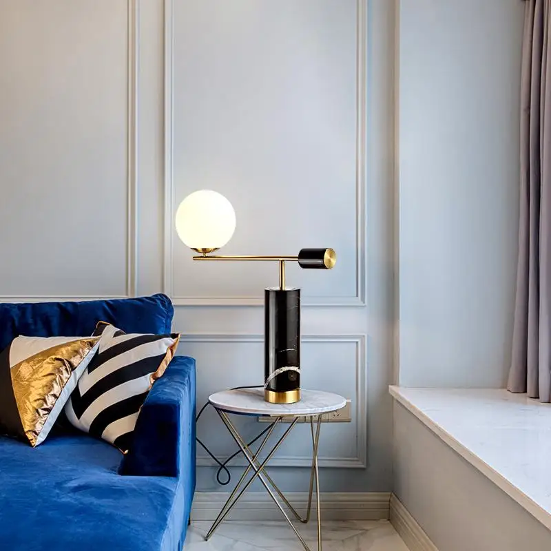 Рычаг Настольная лампа с мраморной подставкой Nordic творческая личность Арт Декор