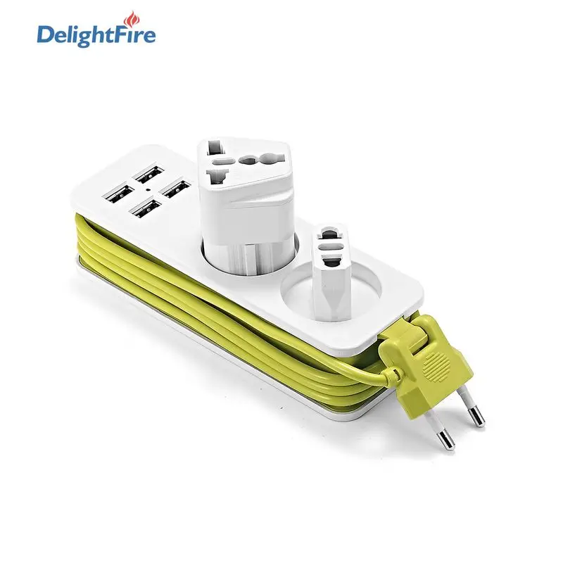 1.5M EU Plug Power Strip Wall Multiple Socket 1200W 10A 250V Portable 4 USB Port Charging for Iphone Mobile Phones Tablets | Электроника