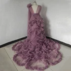 Халат для беременных с оборками прозрачный тюль пышный будуарный Свадебный халат Свадебная вечеринка платье для беременных фотосессии