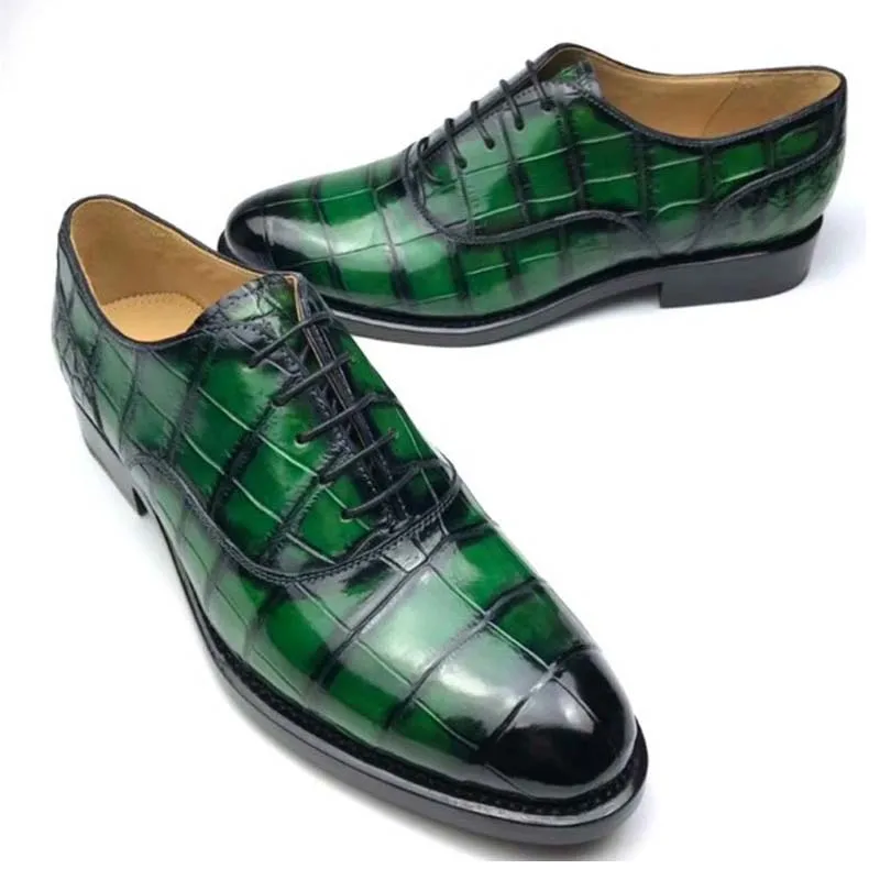 chue Hand-made leather shoes crocodile skin men's business dress men custom-made | Обувь