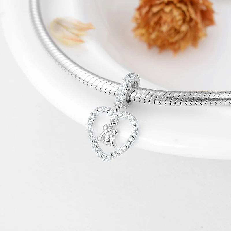 Подвеска-брелок из серебра 925 пробы с фианитами | Украшения и аксессуары