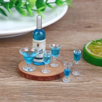 6pcs various style mini 112 dollhouse miniature simulation cocktail wine bottles pretend play doll food drink accessories