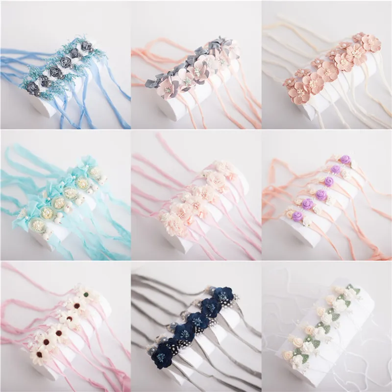 Diadema para ni&ntilde;a reci&eacute;n nacida, accesorios para el cabello, accesorios para el cabello de flores, de ni&ntilde;a, accesorios de fotograf&iacute;a infantil-1