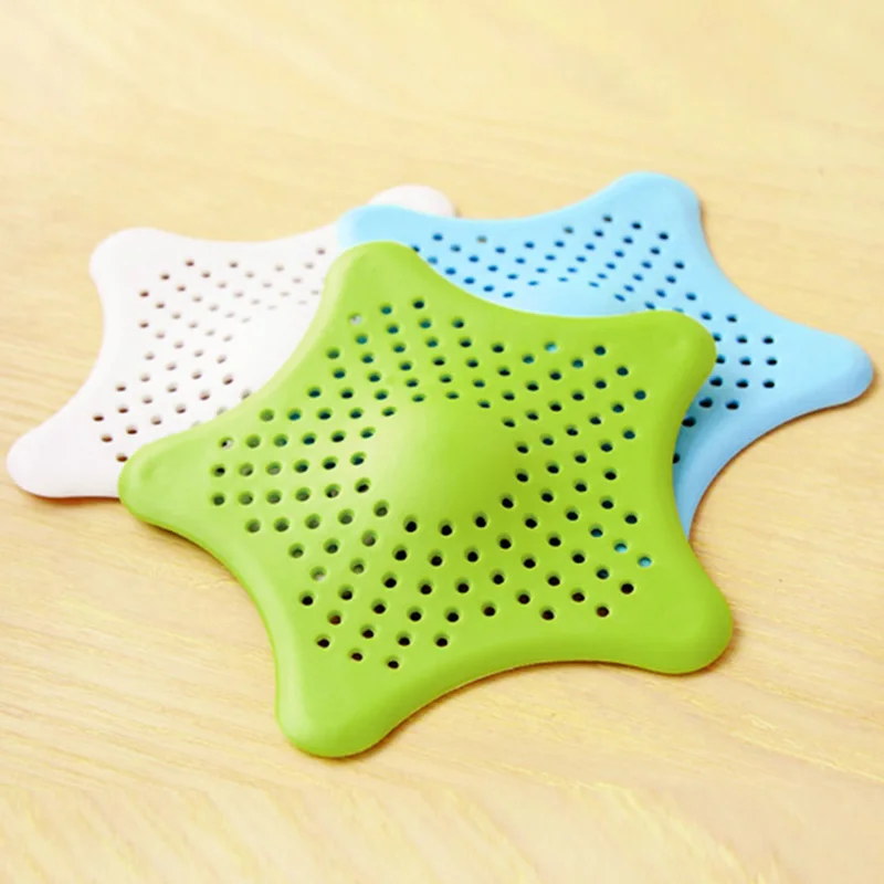 

Five-Pointed Star Sink Filter Anti-Clogging Floor Drain Filter Silica Gel Home Kitchen Bathroom Accessories Clean Household Prod
