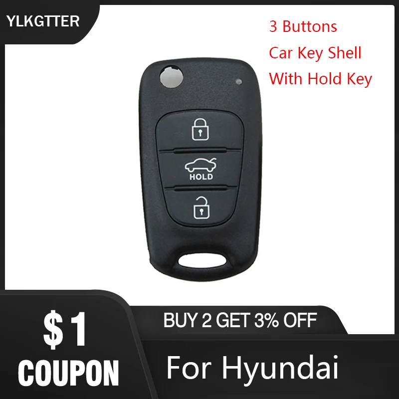 Чехол YLKGTTER с 3 кнопками для ключей автомобиля hyundai I20 I30 IX35 I35 Kia Picanto Sportage K5 Flip Floding