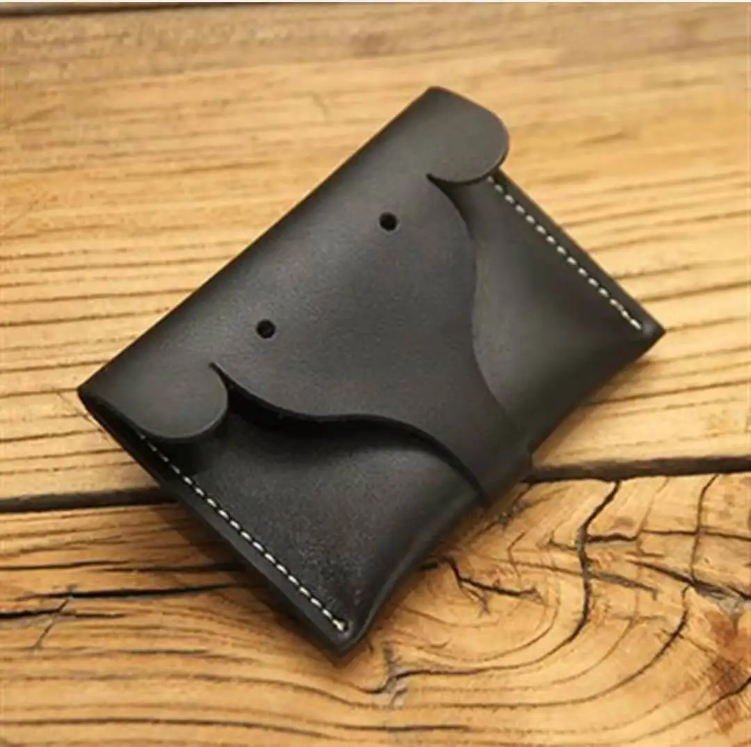 Retro Handmade Elephant Wallet Custom Leather High Quality Cute Animal Personality Card Holder Coin Purse Small Keys Bags