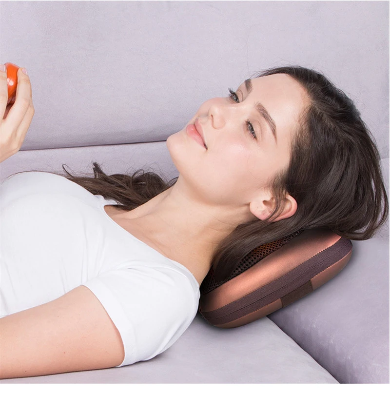 Электрическая Массажная подушка для автомобиля и дома шиацу терапия Вибрирующая