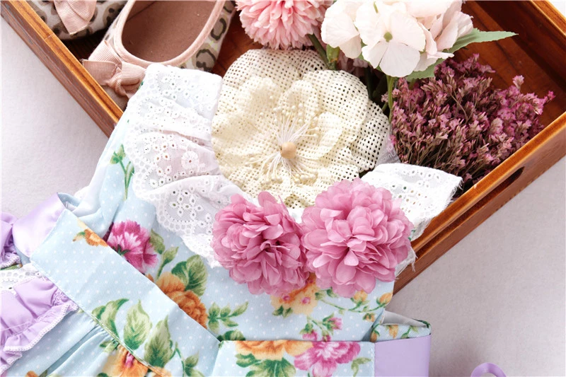 Испанское платье для маленьких девочек винтажная одежда с цветочным принтом и