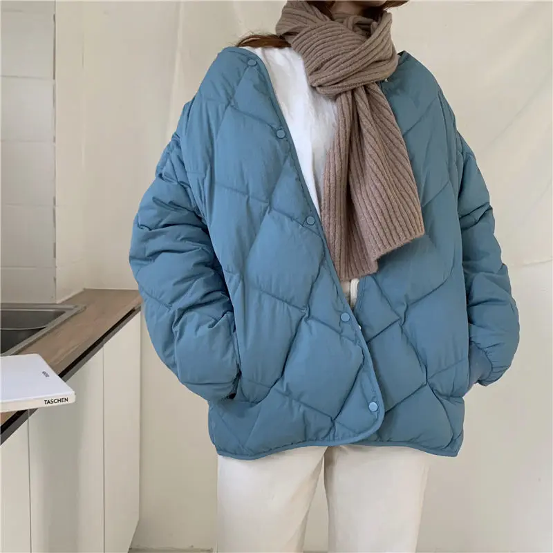 

Women Fashion Winter Outwear Popular Casual Jackets Solid Tops All-Match Simple Fresh Stylish Warm Loose Thicken Female Coat