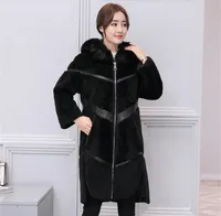 Warm Winter Jacket 2020 Women Faux Fox Collar Coat Female Hooded Fur Coats Thick Women's Jackets Abrigo Mujer WXF540
