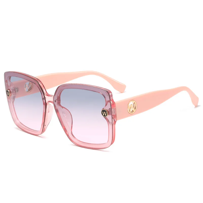 

Square Frame Letter W Big Sunglasses For Women Men Luxury Design Vintage Retro Male Female Car Driving Black Pink Large Glasses