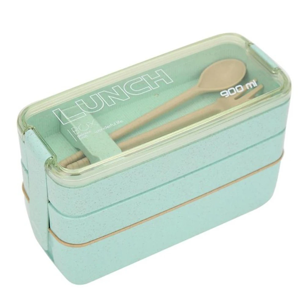 3 слоя пшеничной соломы Ланч бокс экологически чистый микроволновый контейнер