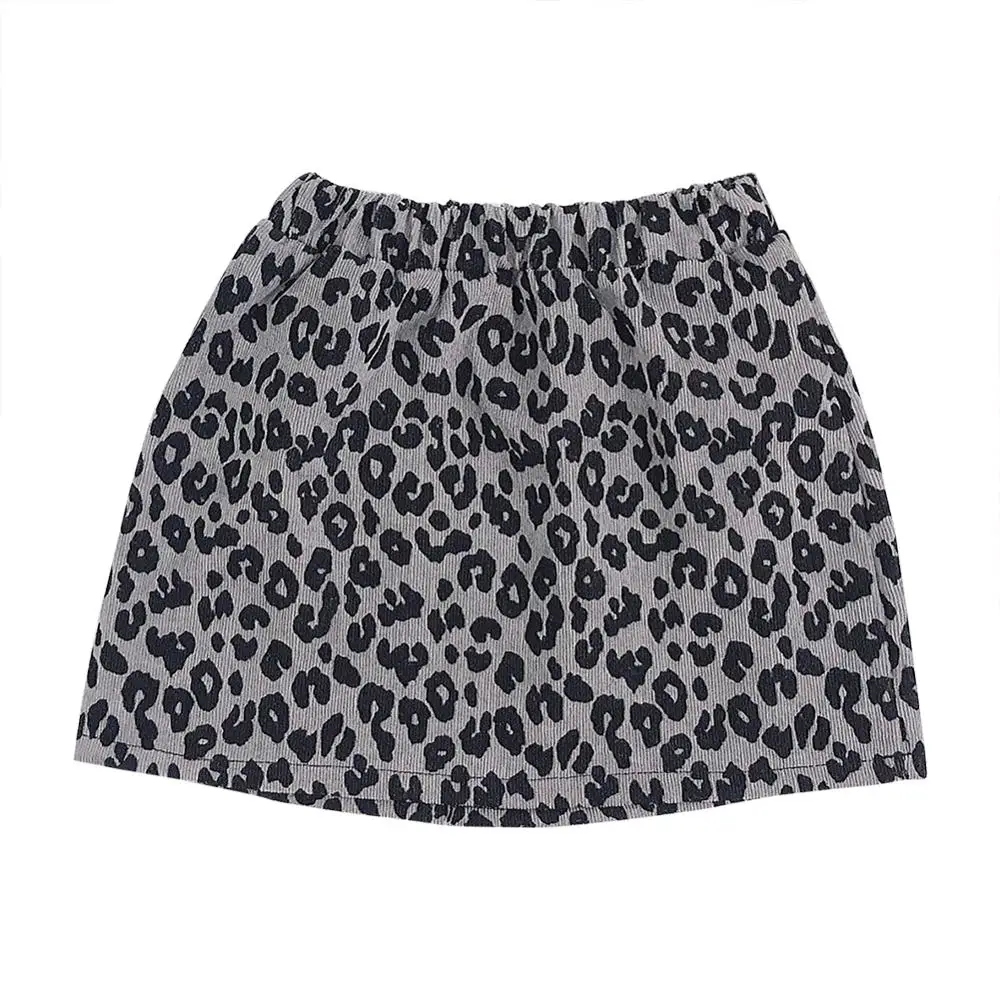 Летняя юбка для девочек Милая Короткая с леопардовым принтом маленьких