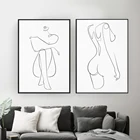 Картина на холсте с изображением обнаженной сексуальной женщины, абстрактные плакаты и принты для современного дома