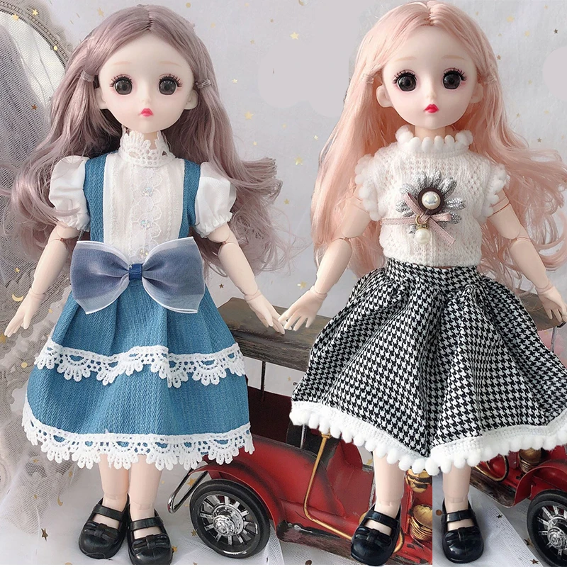 

30cm Beauty BJD Doll Princess Little Girl Dress Dolls 15 Movable Jointed Bjd Dolls Handmade Toys Make Up DIY Toy Gift for Girls