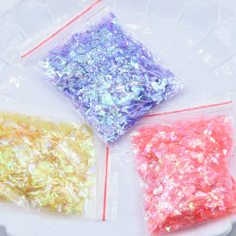 Оптовая продажа 500 г нестандартная оболочка бумажные хлопья для ногтей пайетки