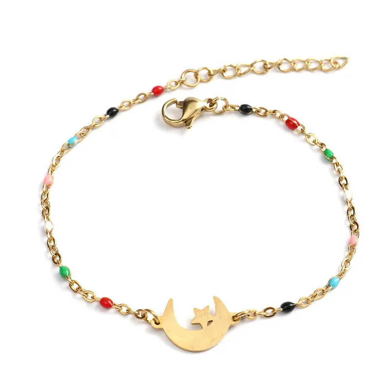 1 шт. из нержавеющей стали браслеты соединительный кабель цепи Дерево Луна золото