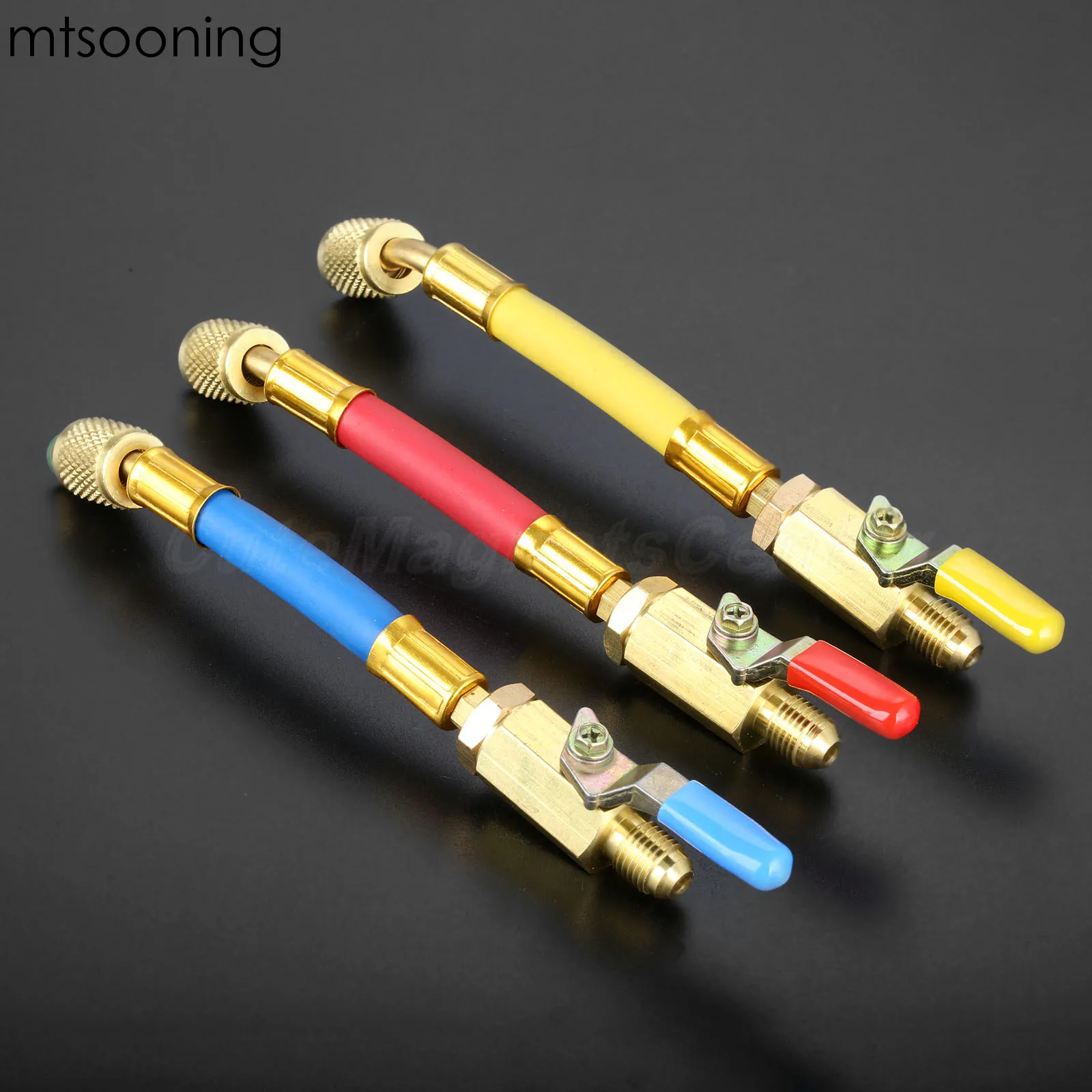 Mtsooning 3 шт. 7 &quot1/4&quot SAE R134A шланги для переменного тока HVAC с шаровым клапаном и
