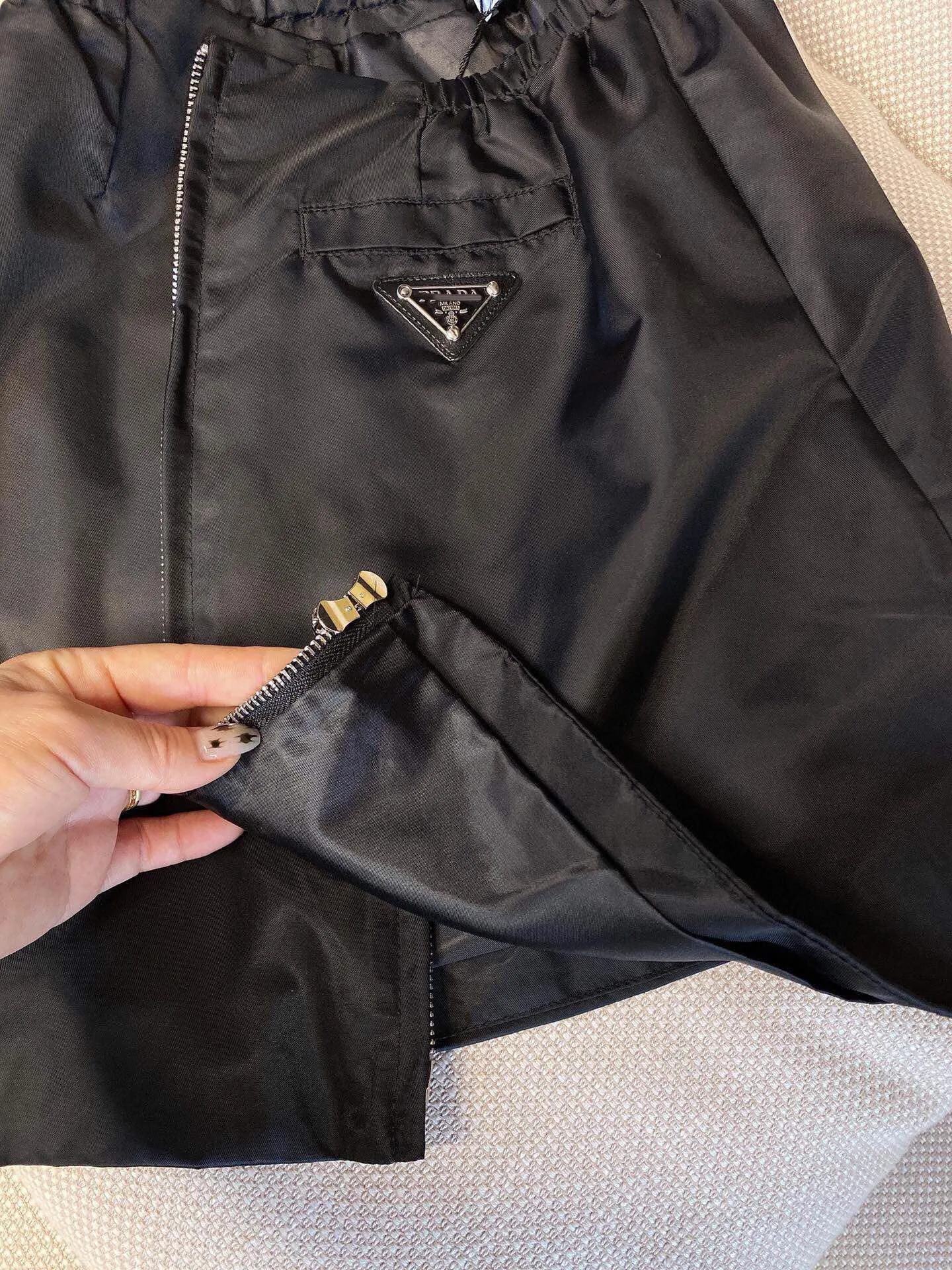 

Elastic Waist Black Zip Up Mini Sexy Skirt for Woman 2021 Spring Summer Designer Luxury Female Clothing