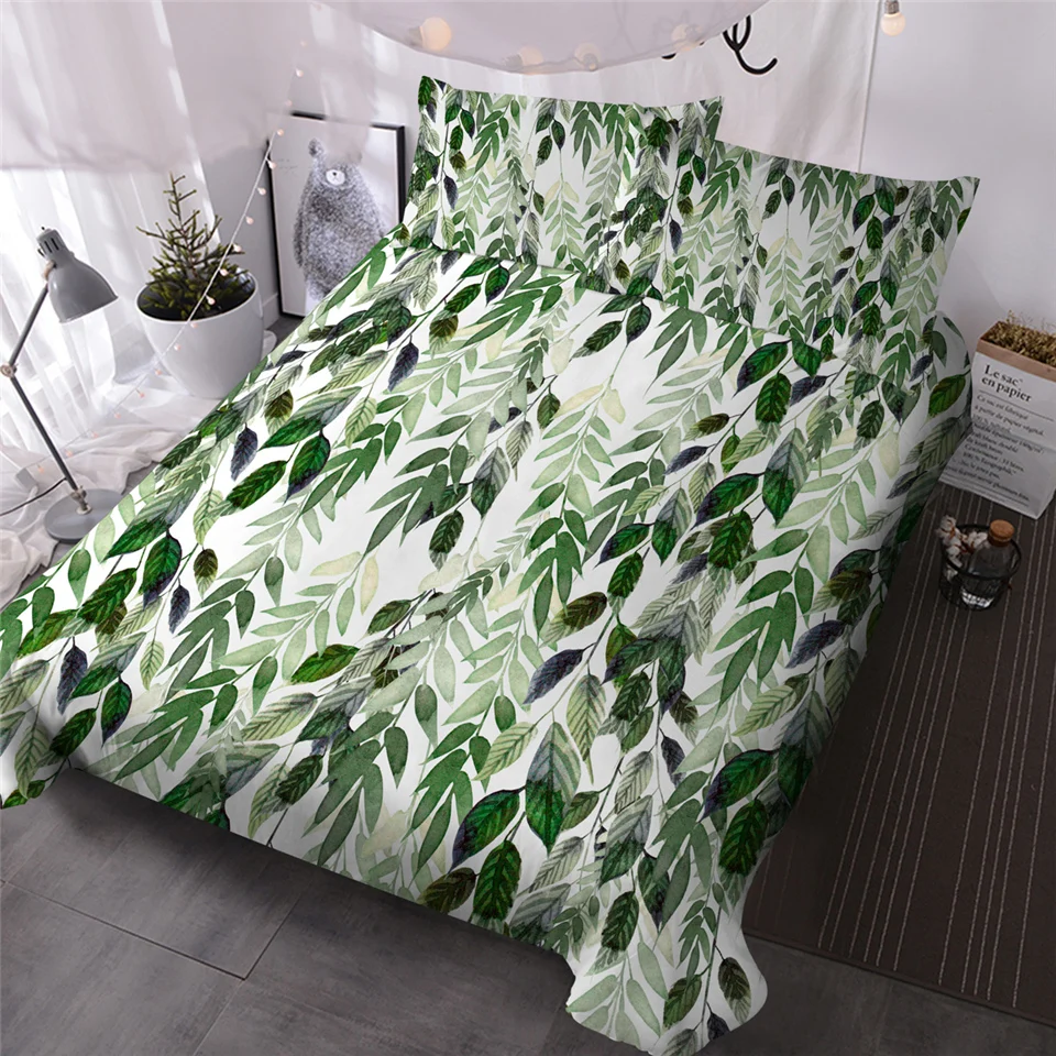 HM постельное белье набор растительных листьев с принтом прозрачная текстура