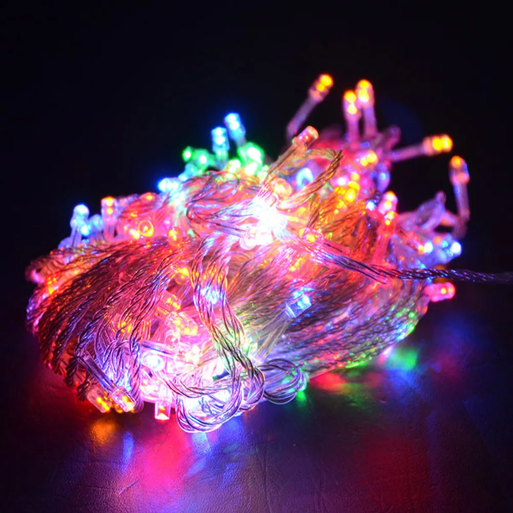 Colorful10X100 10 м 100 светодиодный свет шнура Рождественский Декор для дома подвесная гирлянда на Рождественское дерево декор орнамент Navidad Рождественский подарок год - Цвет: Colorful10X100