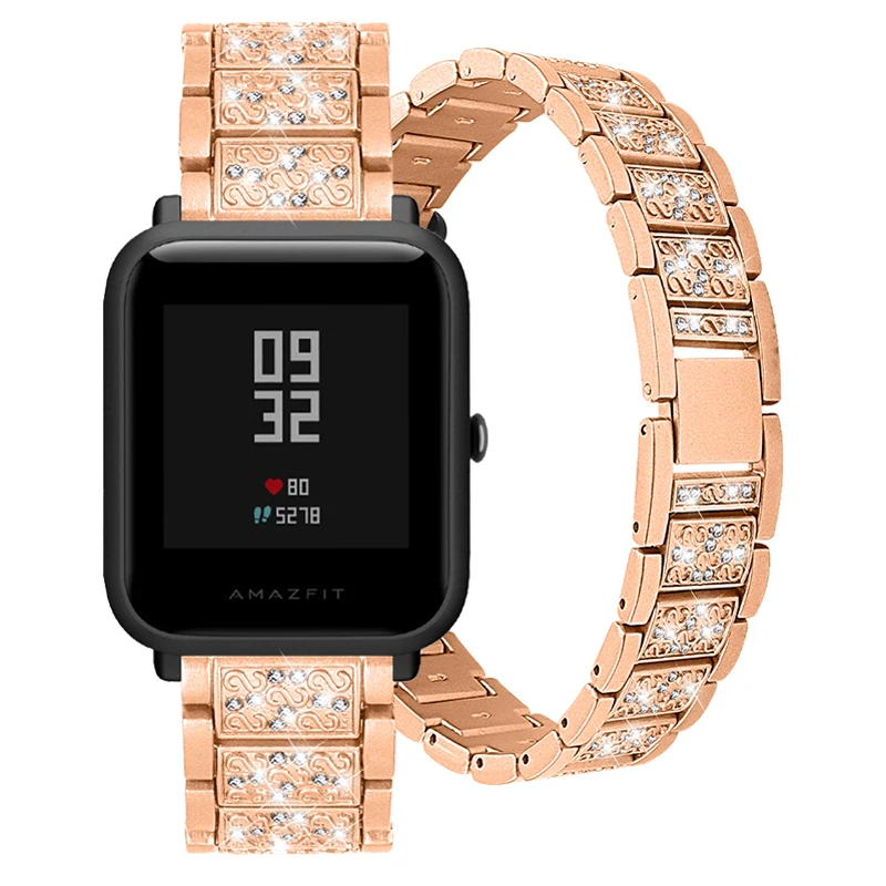 Металлический ремешок для смарт часов Xiaomi Huami Amazfit Bip браслет из нержавеющей стали