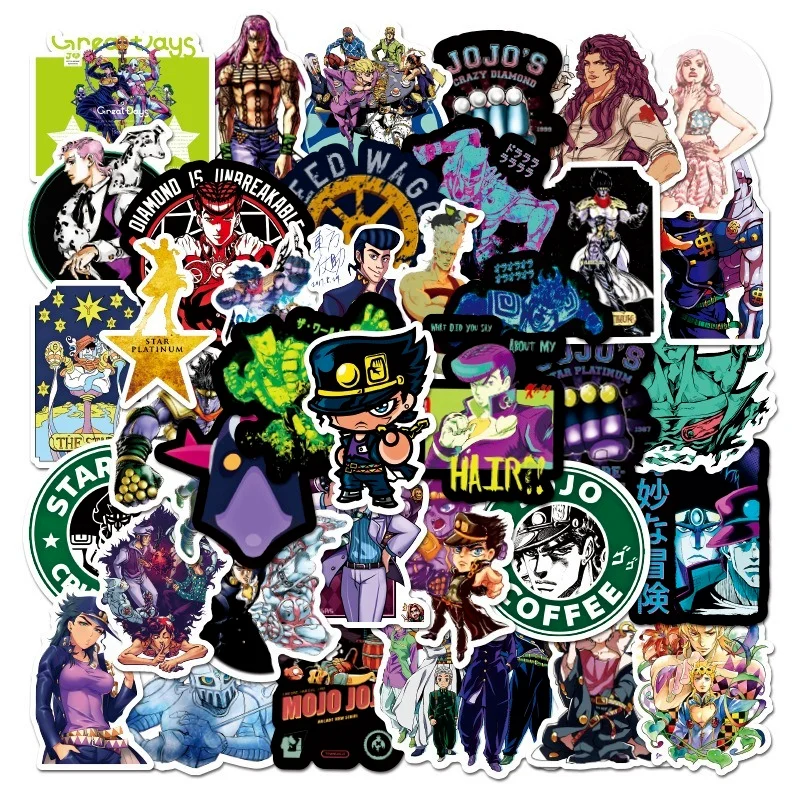 

10/50/100 pcs Anime Jojo's Bizarre Adventure Stickers guitar Luggage Laptop Bicycle Fridge Skateboard Graffiti Sticker Toys
