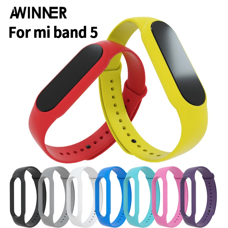 Силиконовый ремешок для Xiaomi Mi Band 5 сменный Браслет наручных часов Xiomi Band5 Miband