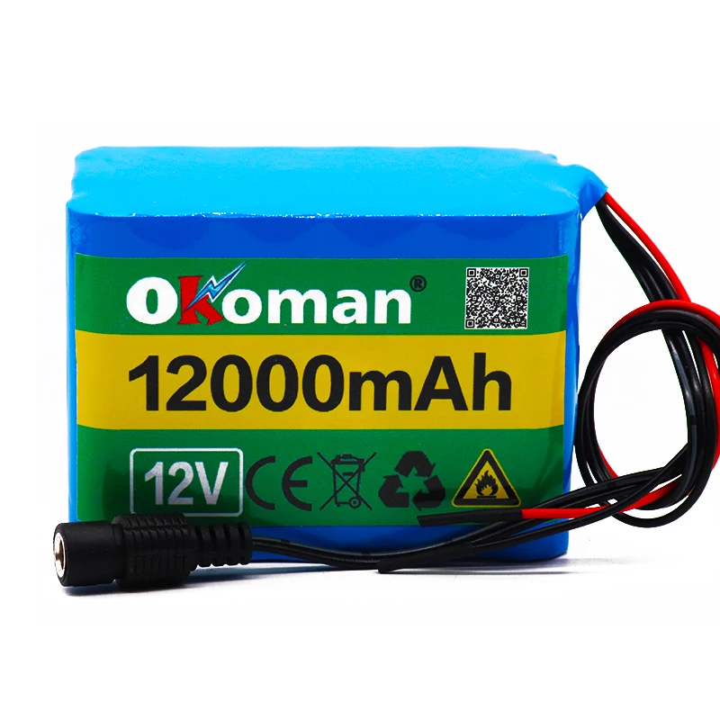 Литиевая батарея Okoman 12 В Ач 18650 6 в 12000 мАч перезаряжаемая с BMS для