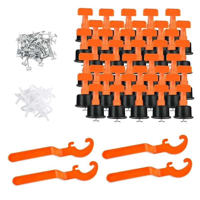 

704 Pcs Tile Leveling System Kit Flat Ceramic Floor Wall Construction Tools Reusable Leveling System Kit for Tile
