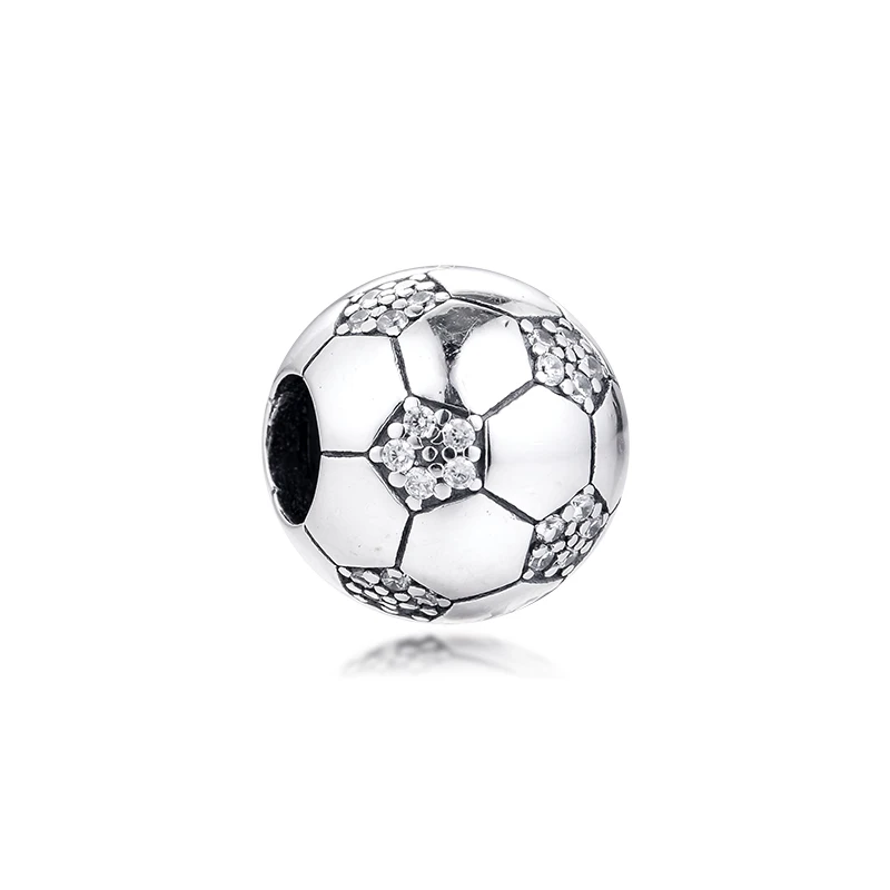 

CKK Fit бриллианты из серебра 925 пробы с металлическими бусинами, блестящие подвески в виде футбольного мяча для женщин, изготовление ювелирны...