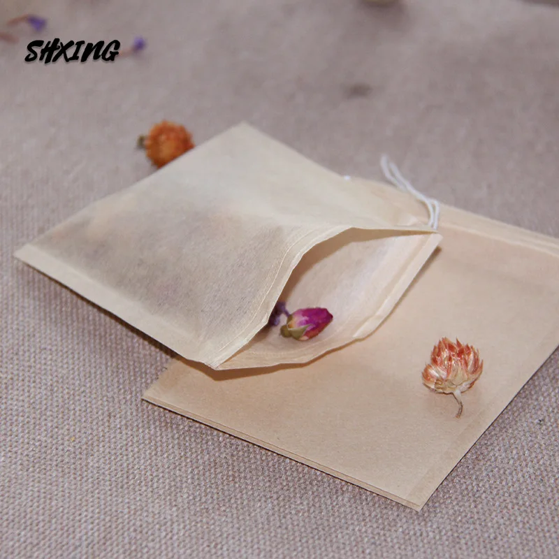 

100 шт. первичного Цвет фильтр Бумага цветочный чайный пакетик одноразовые экологически чистые четырехугольный пустой пакетиков чая, сварно...