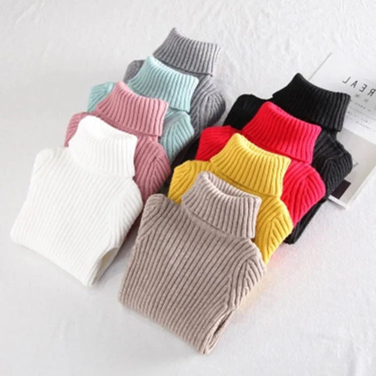 

2020 Boys And Girls Thick Sweaters Children Turtleneck Winter Sweaters Fashion Knit Sweater Clothing