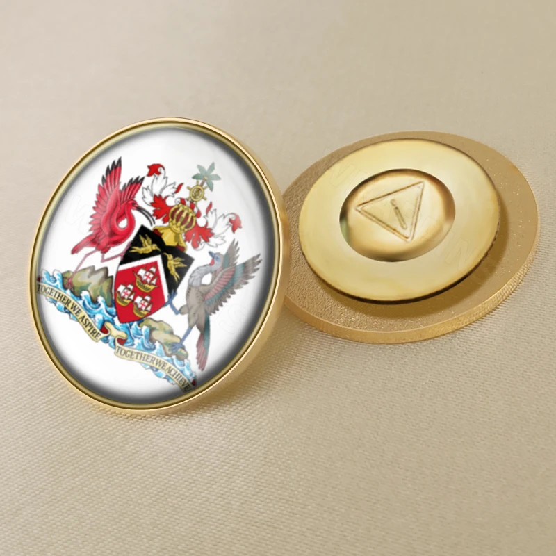 Герб Тринидад и Тобаго карта национальный флаг эмблема брошь значки нагрудные