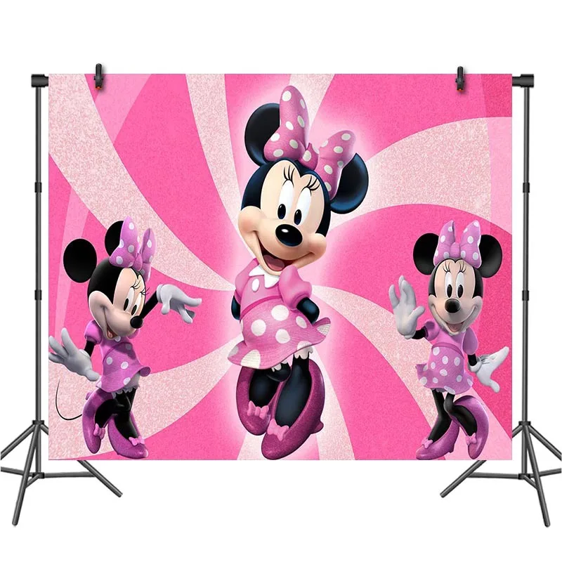 Фон для детской фотосъемки с изображением мультфильма Диснея Микки Минни