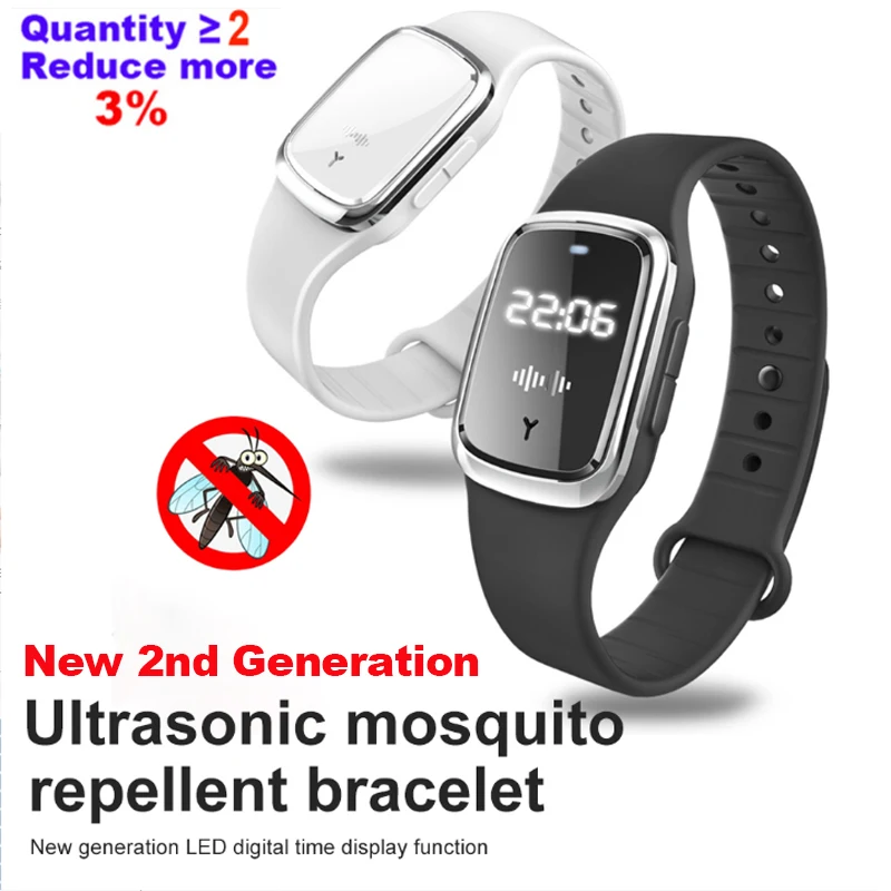 Новинка натуральный ультразвуковой репеллент от комаров часы перезаряжаемый