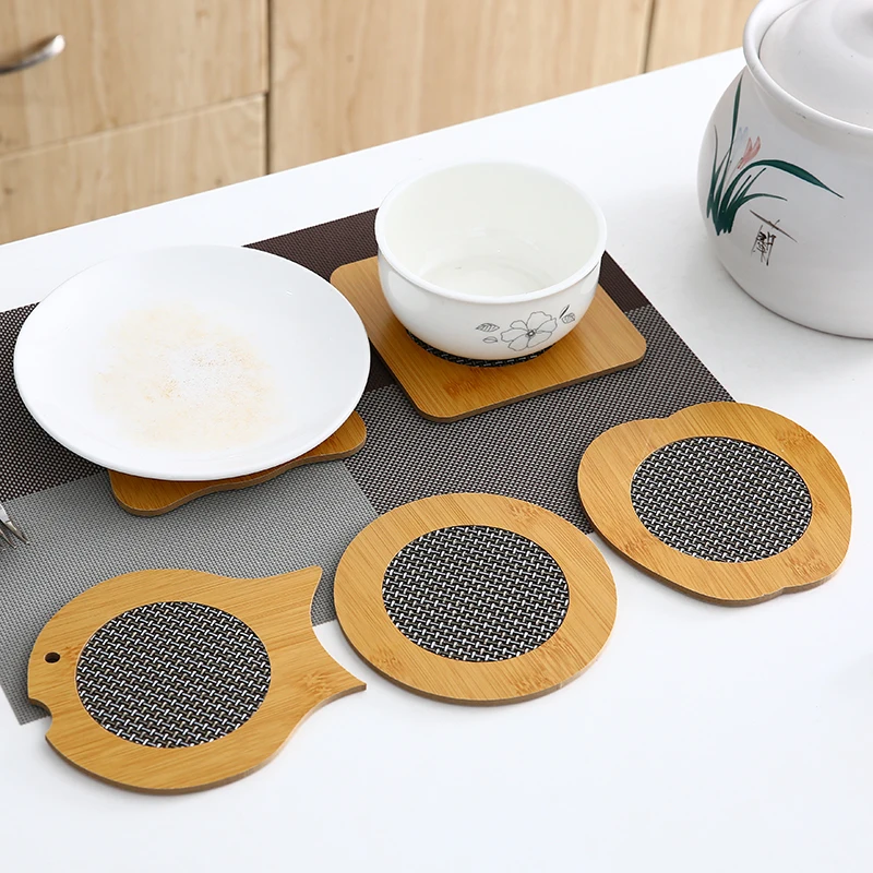 Домашние деревянные коврики для мисок стола кастрюль кухонные антиожоги