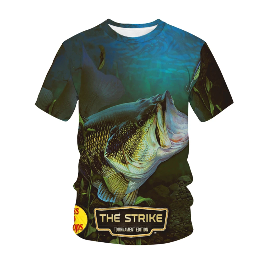 

2021 Harajuku Summer 3D Fierce Shark child T-shirt Blue Sea Fish Parent-child T-shirt Leisure outdoor for Boys and Girls T-shirt