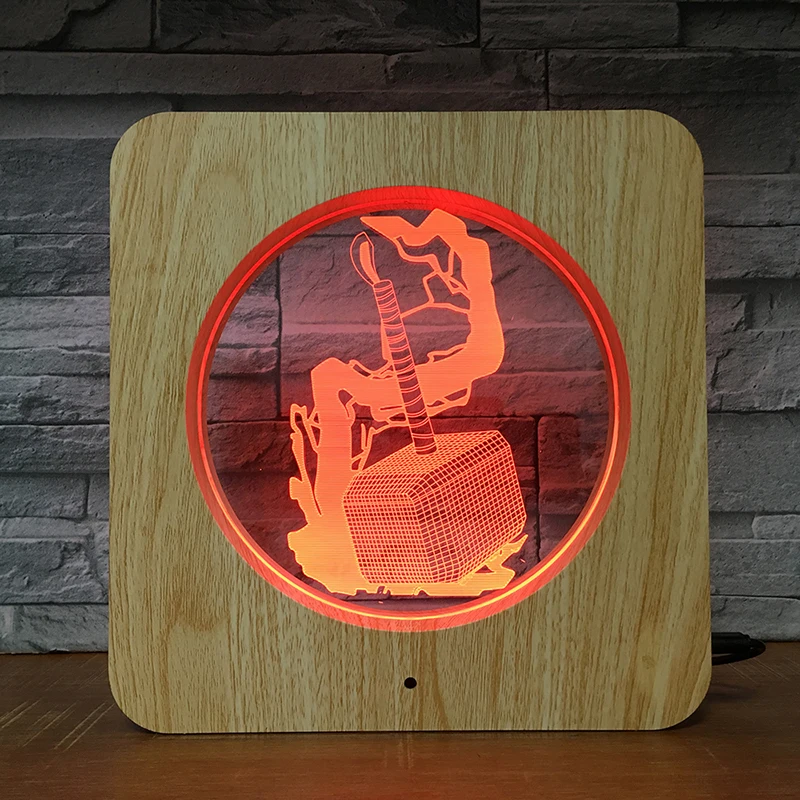 Raytheon Hammer супергерой 3D светодиодный пластиковый ночник своими руками на заказ