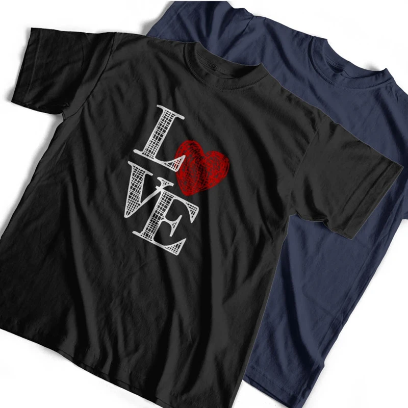 

Крутая футболка COOLMIND из 100% хлопка с принтом love, унисекс, повседневная мужская футболка с коротким рукавом, свободная футболка, мужские футбо...