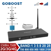 goboost 70db signal repeater 2g 3g 4g lte 700 800 850 900 1800 2100 mhz mobile cellular amplifier cell phone booster antenna kit