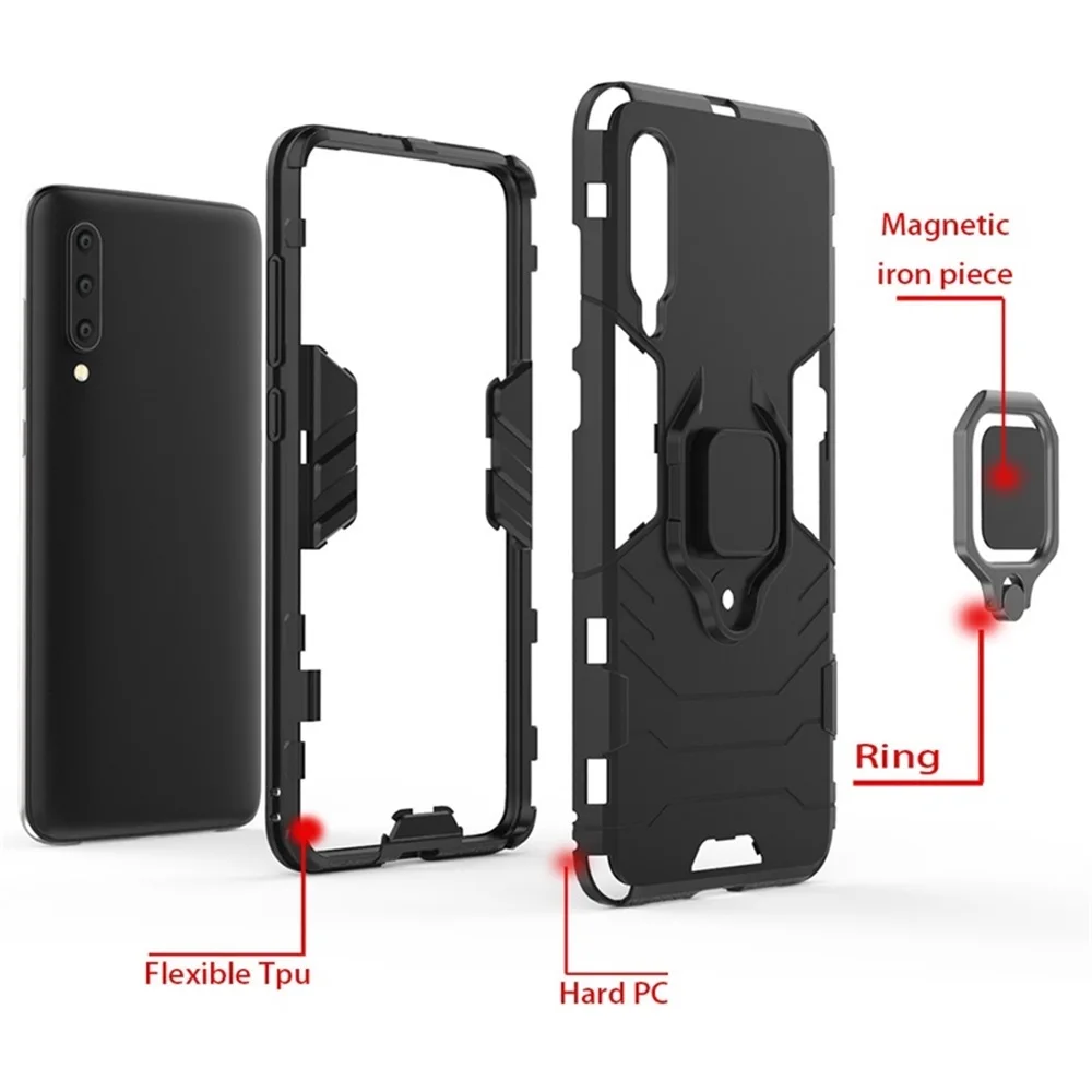 Бронированный чехол для Xiaomi mi A3 Lite магнитный автомобильный держатель резина