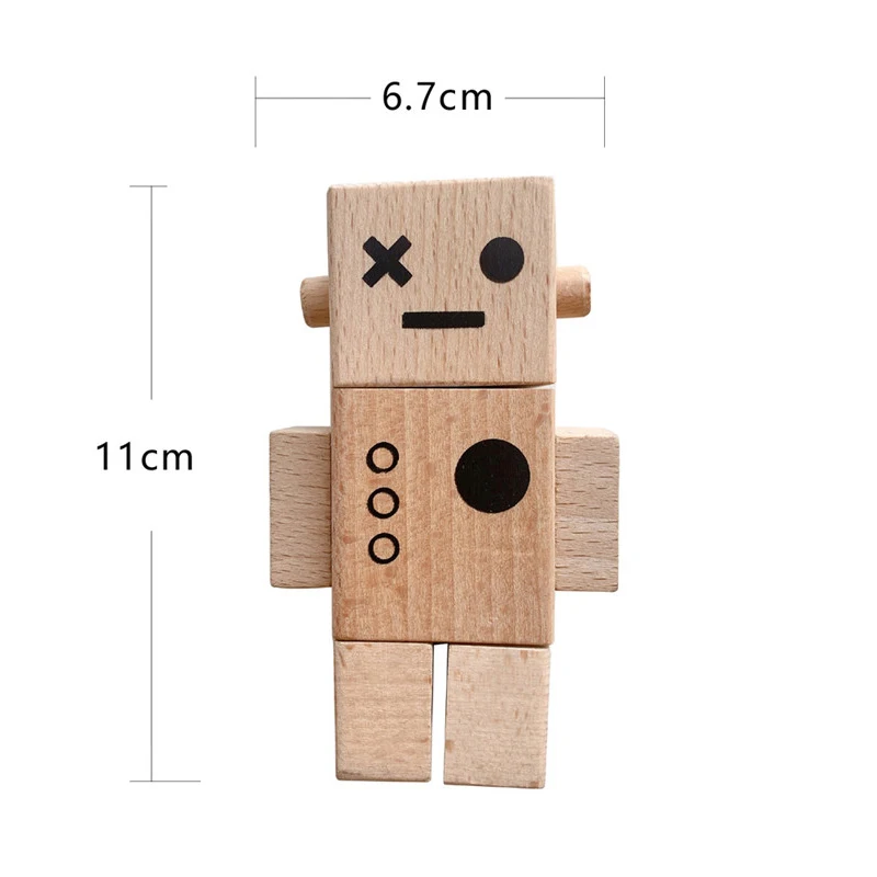 

Baby ins Decoration Montessori Toy Wooden 3D Twisting the robot Animal Balance Games Toy Educational Building Block Wooden Toys