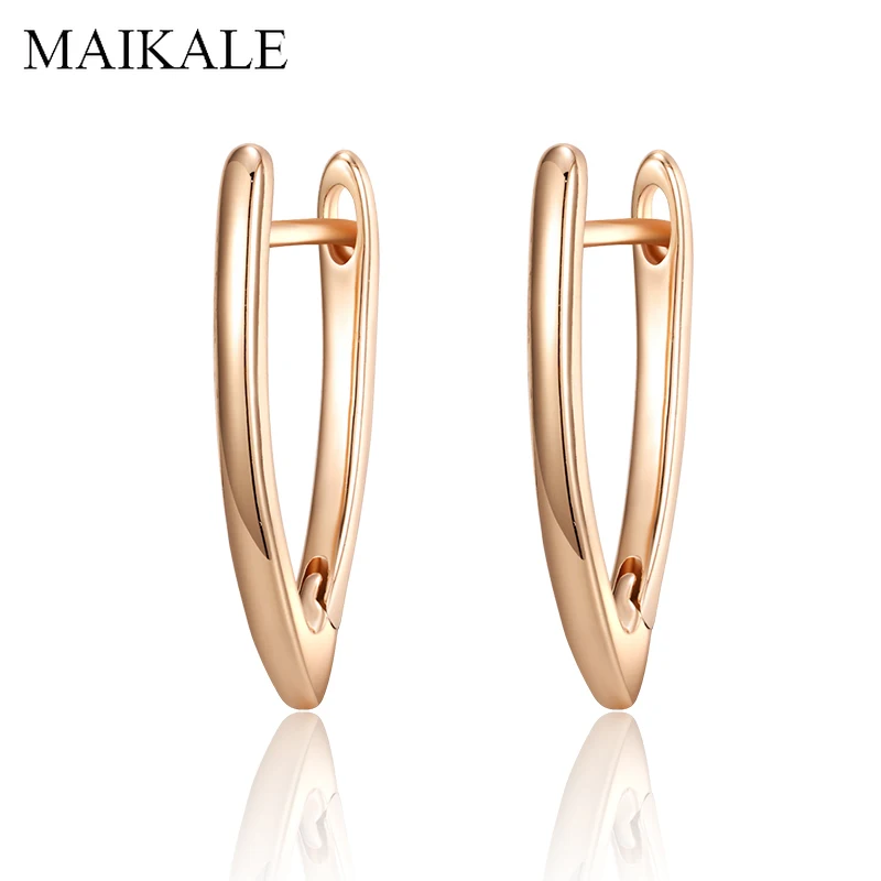 Женские медные серьги гвоздики MAIKALE простые в форме V с золотым/серебряным
