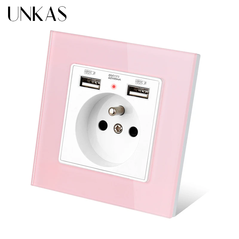 UNKAS зеленый розовый красочное ЗУ с двумя портами USB для зарядки Порты и разъёмы 2.1A