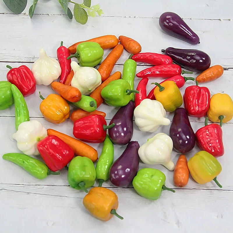 10 шт. имитация Чили чеснока баклажаны морковь овощи миниатюрная еда дети игрушки