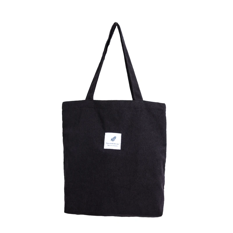 

Women Winter Corduroy Shoulder Bags Soft Warm Reusable Tote Handbags Lightweight Foldable Casual Grocery Bag