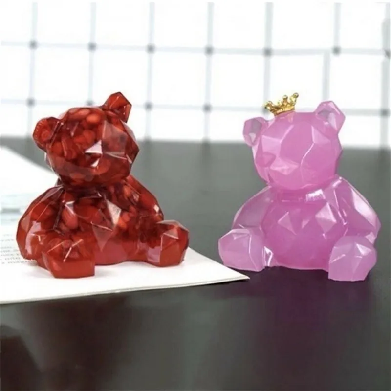 Рождественские декоративные формы 3D Медведь смолы шоколада прессформы